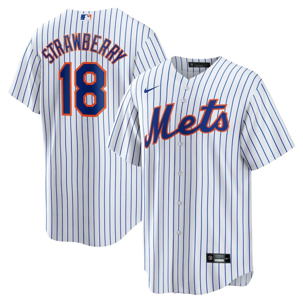 Darryl Strawberry New York Mets Nike Home Replica Retired Player Jersey - White - Nike Lifestyle