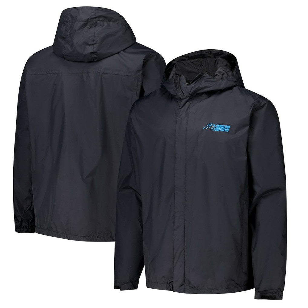 Carolina Panthers Dunbrooke Tropic Waterproof Packable Full-Zip Hoodie Jacket  Black