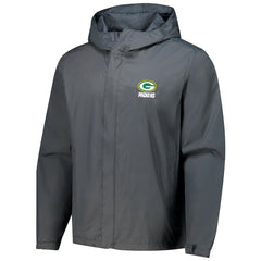 Green Bay Packers Dunbrooke Tropic Waterproof Packable Full-Zip Hoodie Jacket  Graphite