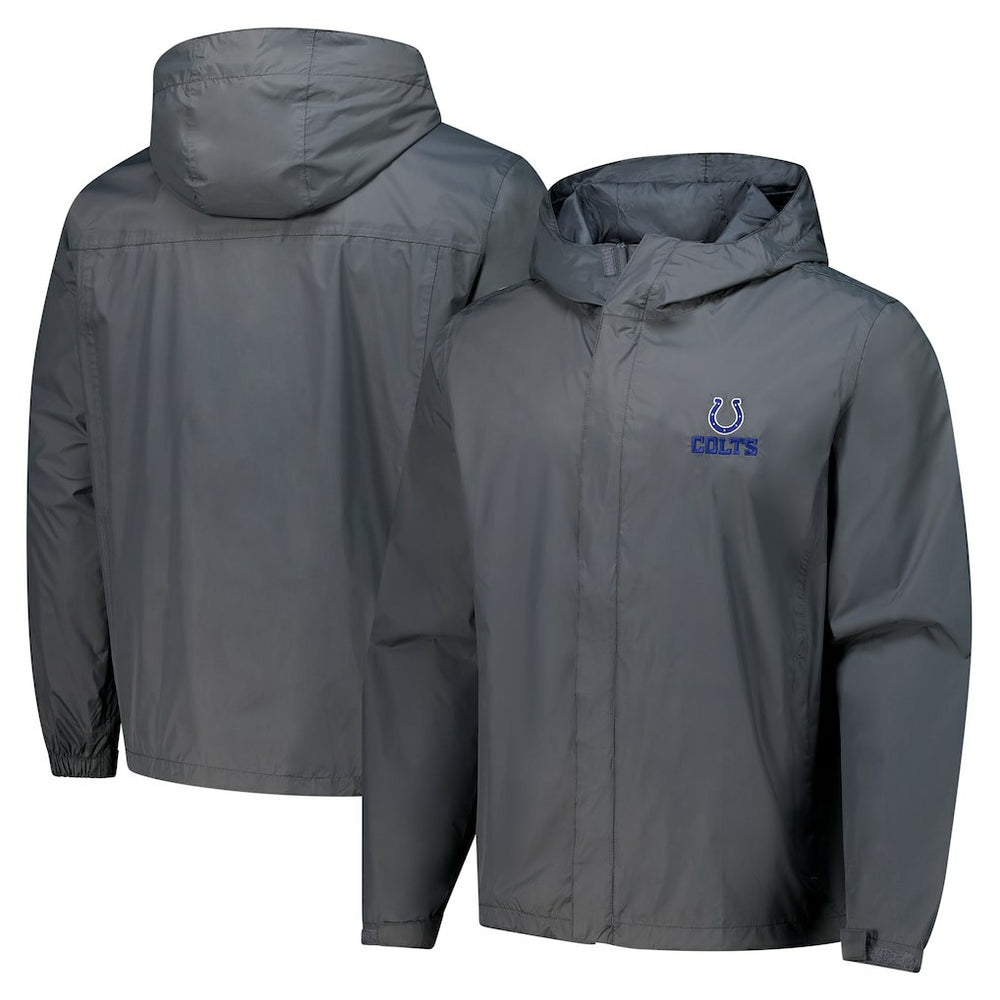 Indianapolis Colts Dunbrooke Tropic Waterproof Packable Full-Zip Hoodie Jacket  Graphite