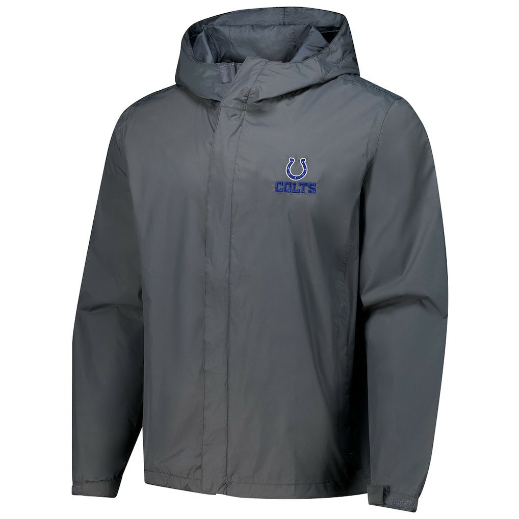 Indianapolis Colts Dunbrooke Tropic Waterproof Packable Full-Zip Hoodie Jacket  Graphite
