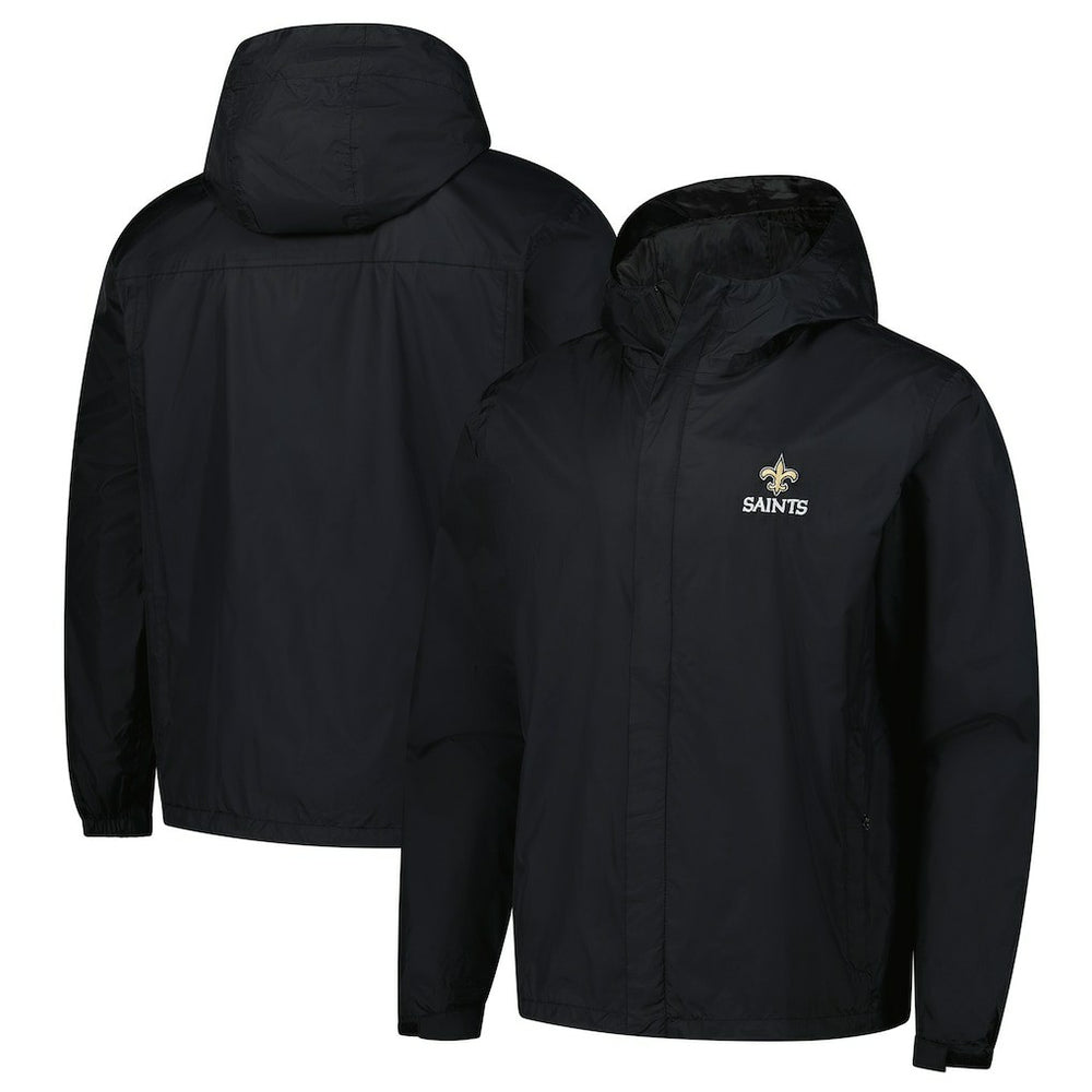 New Orleans Saints Dunbrooke Tropic Waterproof Packable Full-Zip Hoodie Jacket  Black