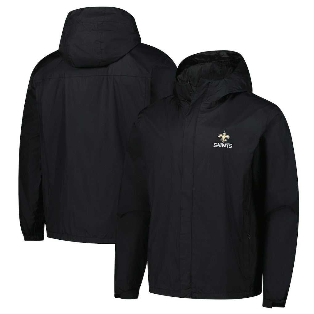 New Orleans Saints Dunbrooke Tropic Waterproof Packable Full-Zip Hoodie Jacket  Black