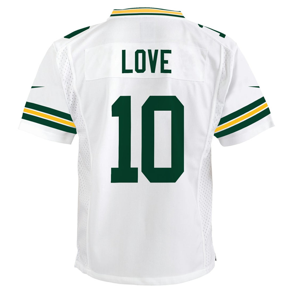 Nike Jordan Love Green Bay Packers Youth Game Jersey White