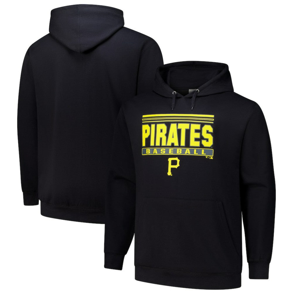 Pittsburgh Pirates   Stack Fleece Pullover Hoodie - Black - MLB on Sale