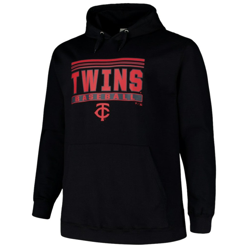 Minnesota Twins   Stack Fleece Pullover Hoodie - Black - MLB on Sale