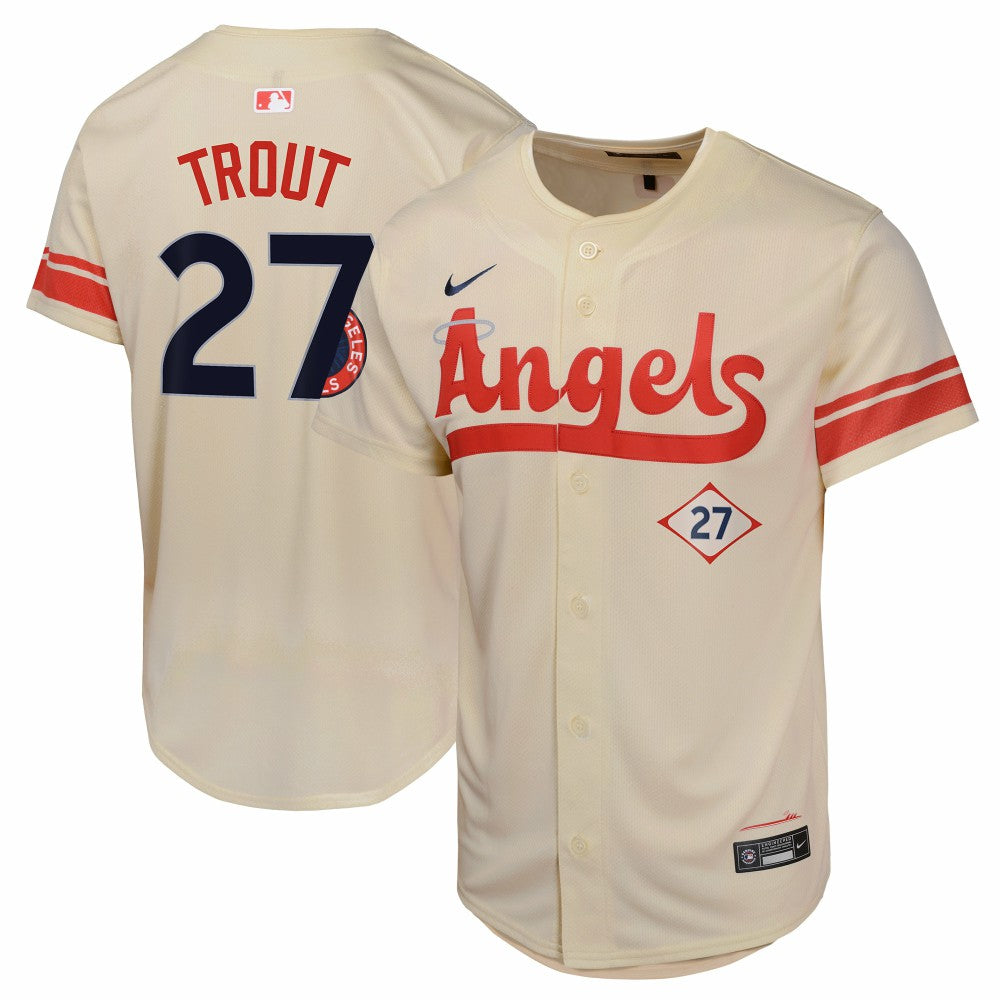 Mike Trout Los Angeles Angels Nike Youth City Connect Limited Player Jersey - Cream - Nike Sale