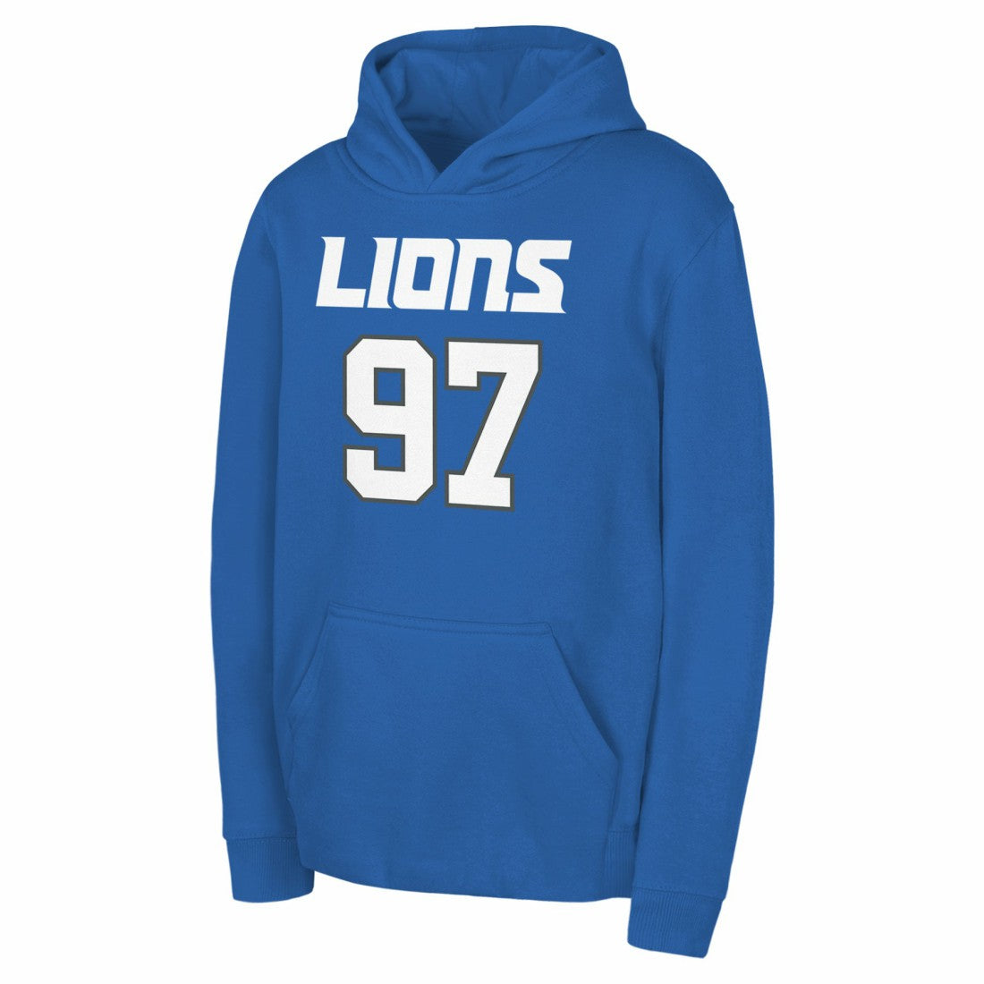 Aidan Hutchinson Detroit Lions Youth Mainliner Player Name & Number Pullover Hoodie Blue