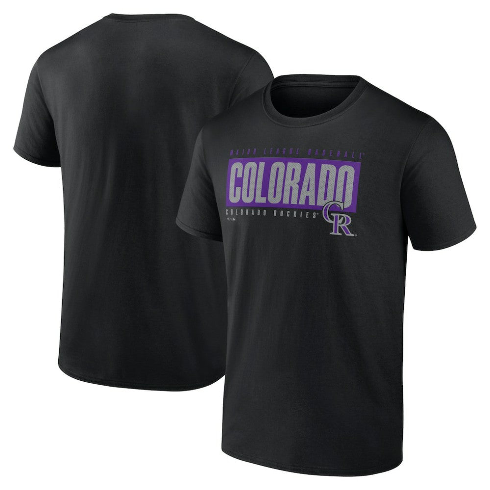 Colorado Rockies Blocked Out T-Shirt - Black - MLB Discount