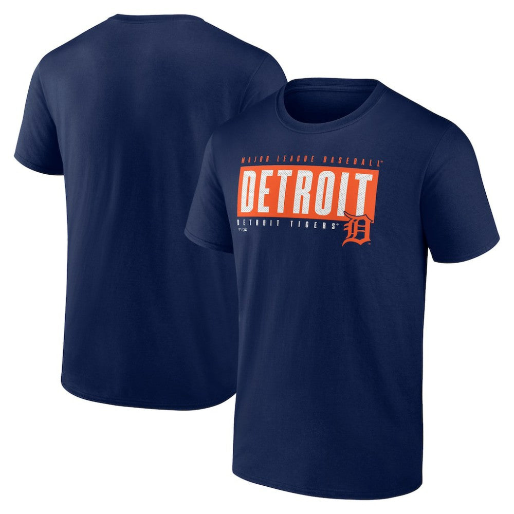 Detroit Tigers Blocked Out T-Shirt - Navy - MLB Lifestyle