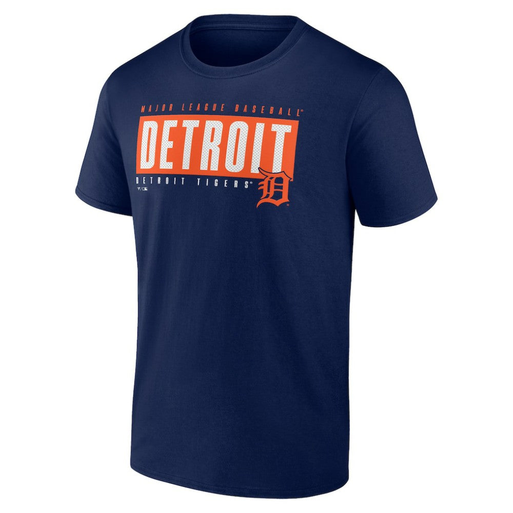 Detroit Tigers Blocked Out T-Shirt - Navy - MLB Lifestyle
