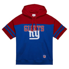Mitchell & Ness New York Giants Off Field Vintage Logo Short Sleeve Pullover Hoodie Royal