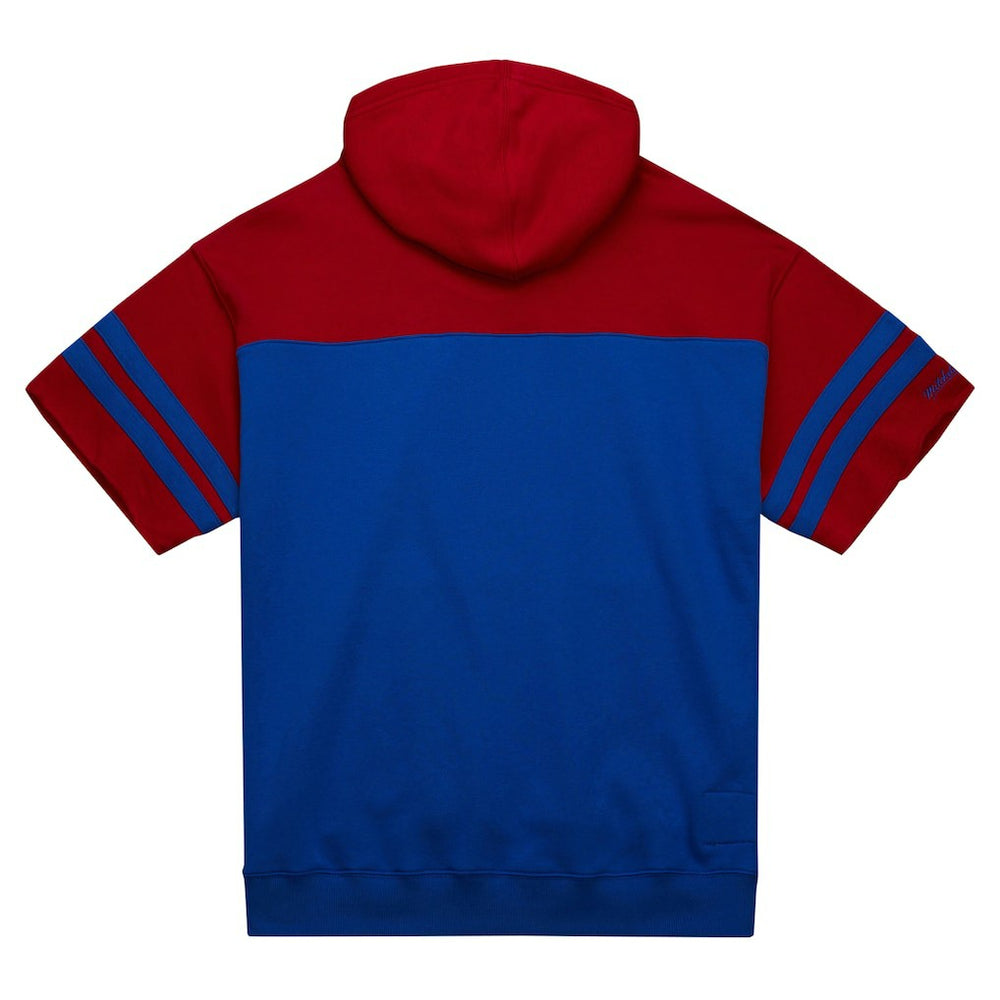 Mitchell & Ness New York Giants Off Field Vintage Logo Short Sleeve Pullover Hoodie Royal