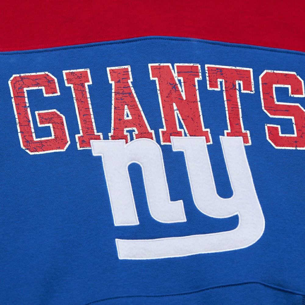 Mitchell & Ness New York Giants Off Field Vintage Logo Short Sleeve Pullover Hoodie Royal