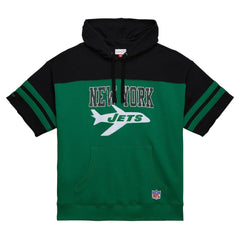 Mitchell & Ness New York Jets Off Field Vintage Logo Short Sleeve Pullover Hoodie Kelly Green