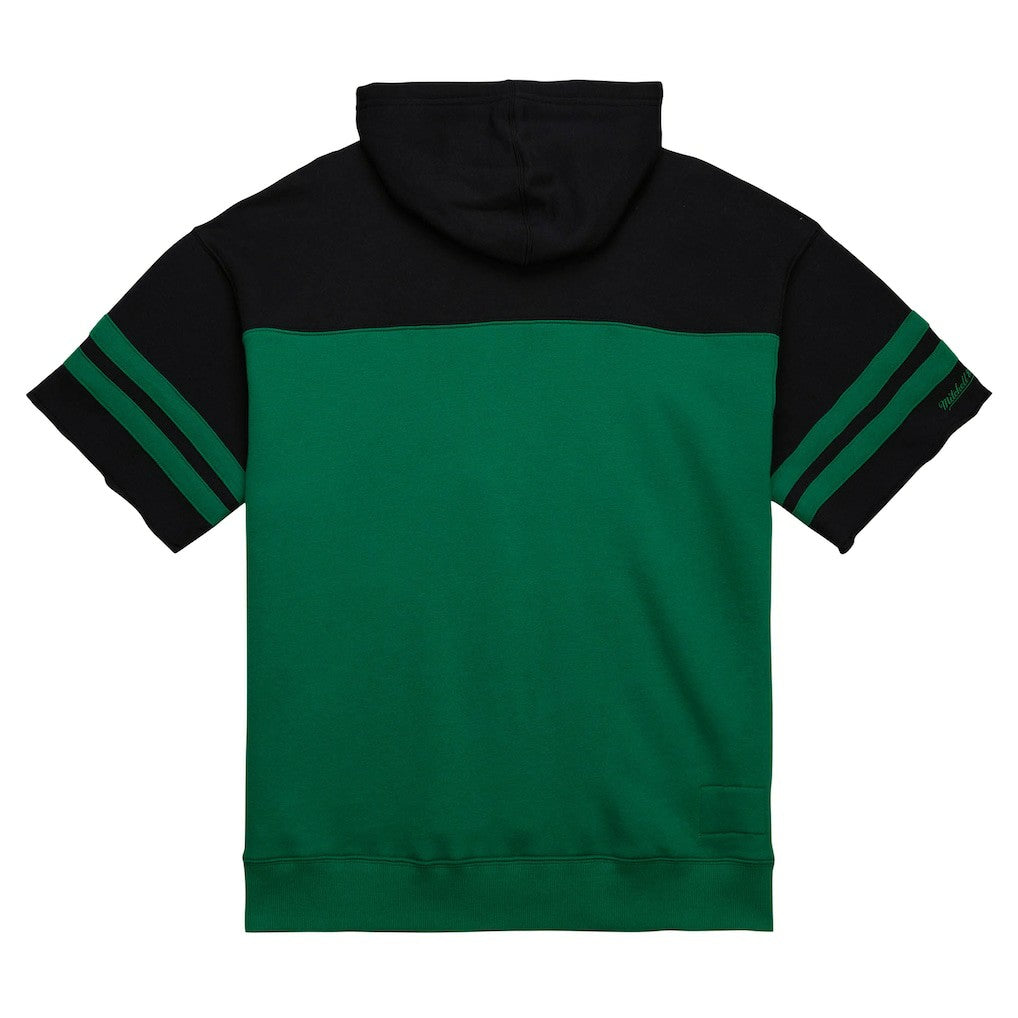 Mitchell & Ness New York Jets Off Field Vintage Logo Short Sleeve Pullover Hoodie Kelly Green