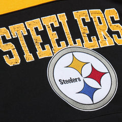 Mitchell & Ness Pittsburgh Steelers Off Field Vintage Logo Short Sleeve Pullover Hoodie Black