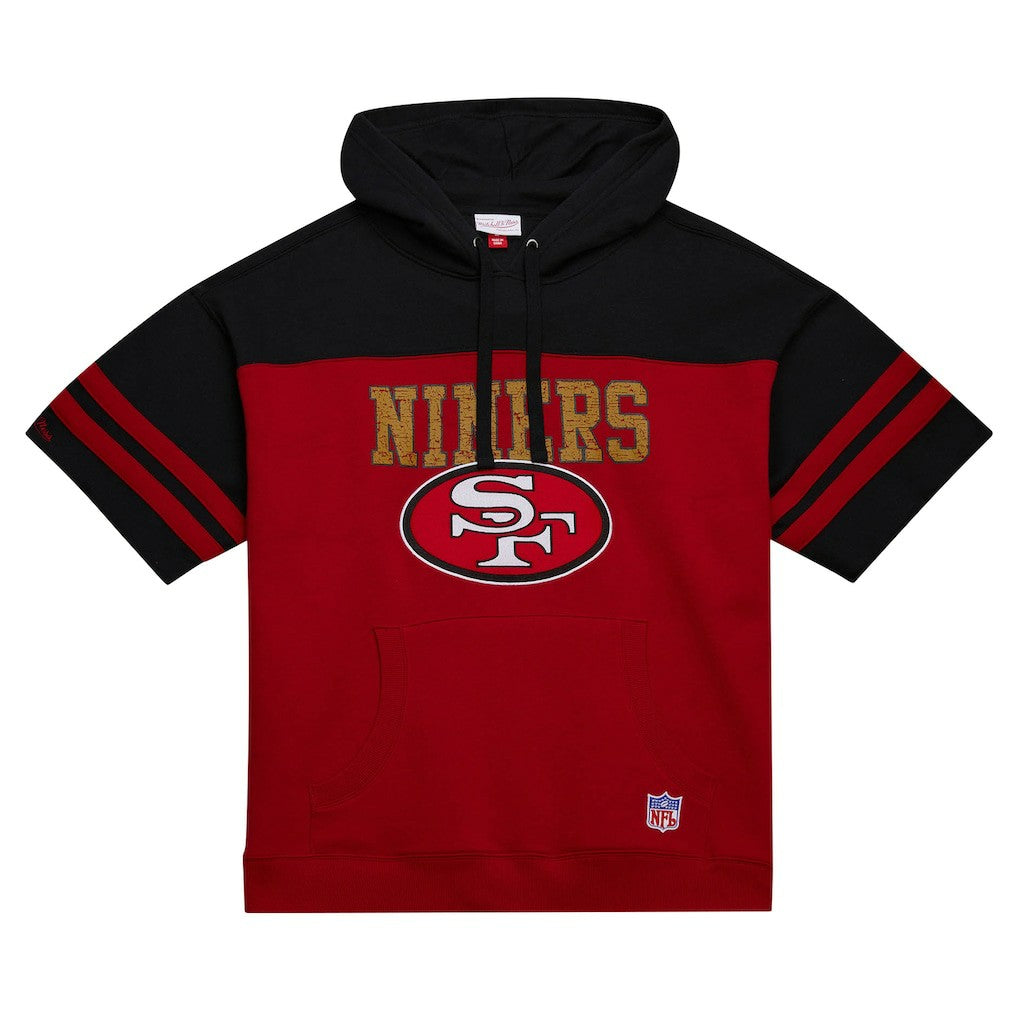 Mitchell & Ness San Francisco 49ers Off Field Vintage Logo Short Sleeve Pullover Hoodie Scarlet