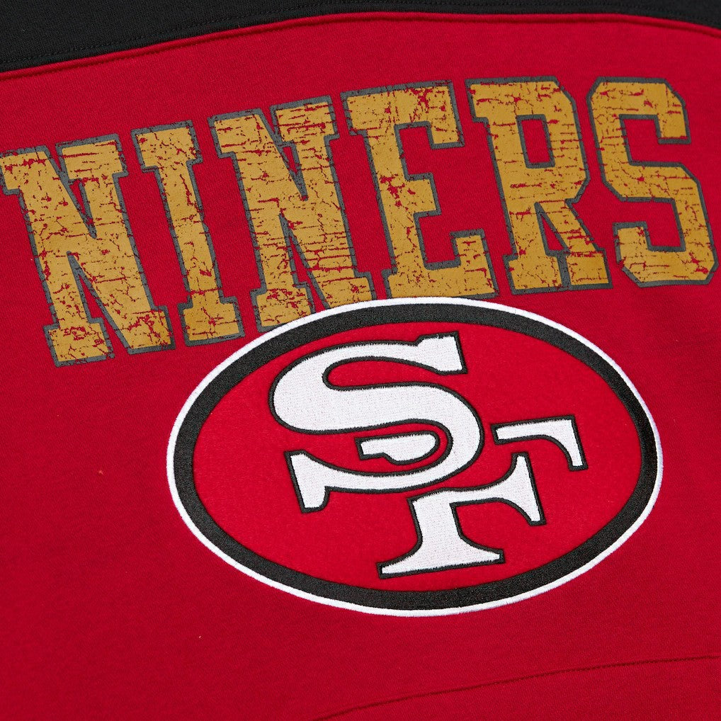 Mitchell & Ness San Francisco 49ers Off Field Vintage Logo Short Sleeve Pullover Hoodie Scarlet