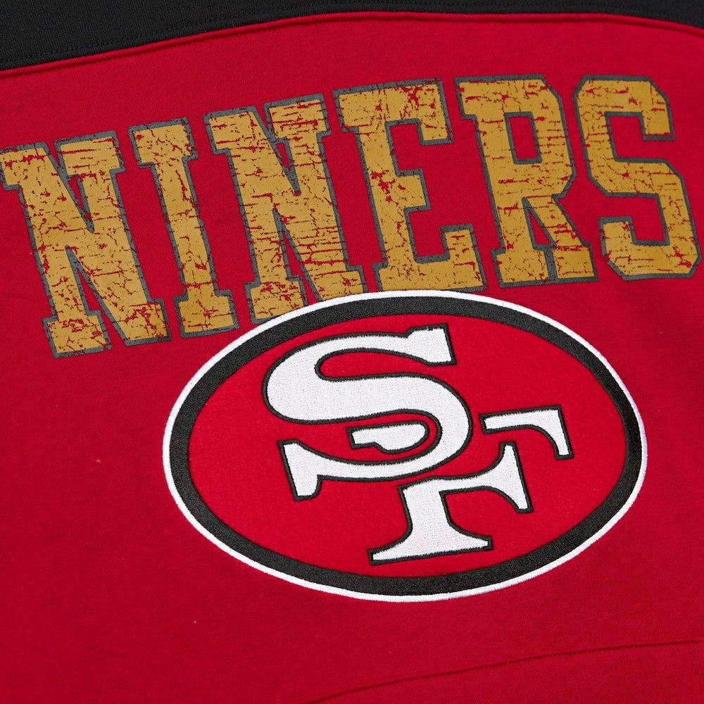 Mitchell & Ness San Francisco 49ers Off Field Vintage Logo Short Sleeve Pullover Hoodie Scarlet