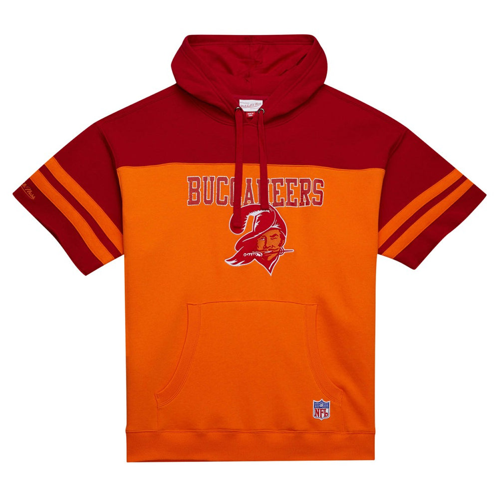 Mitchell & Ness Tampa Bay Buccaneers Off Field Vintage Logo Short Sleeve Pullover Hoodie Orange
