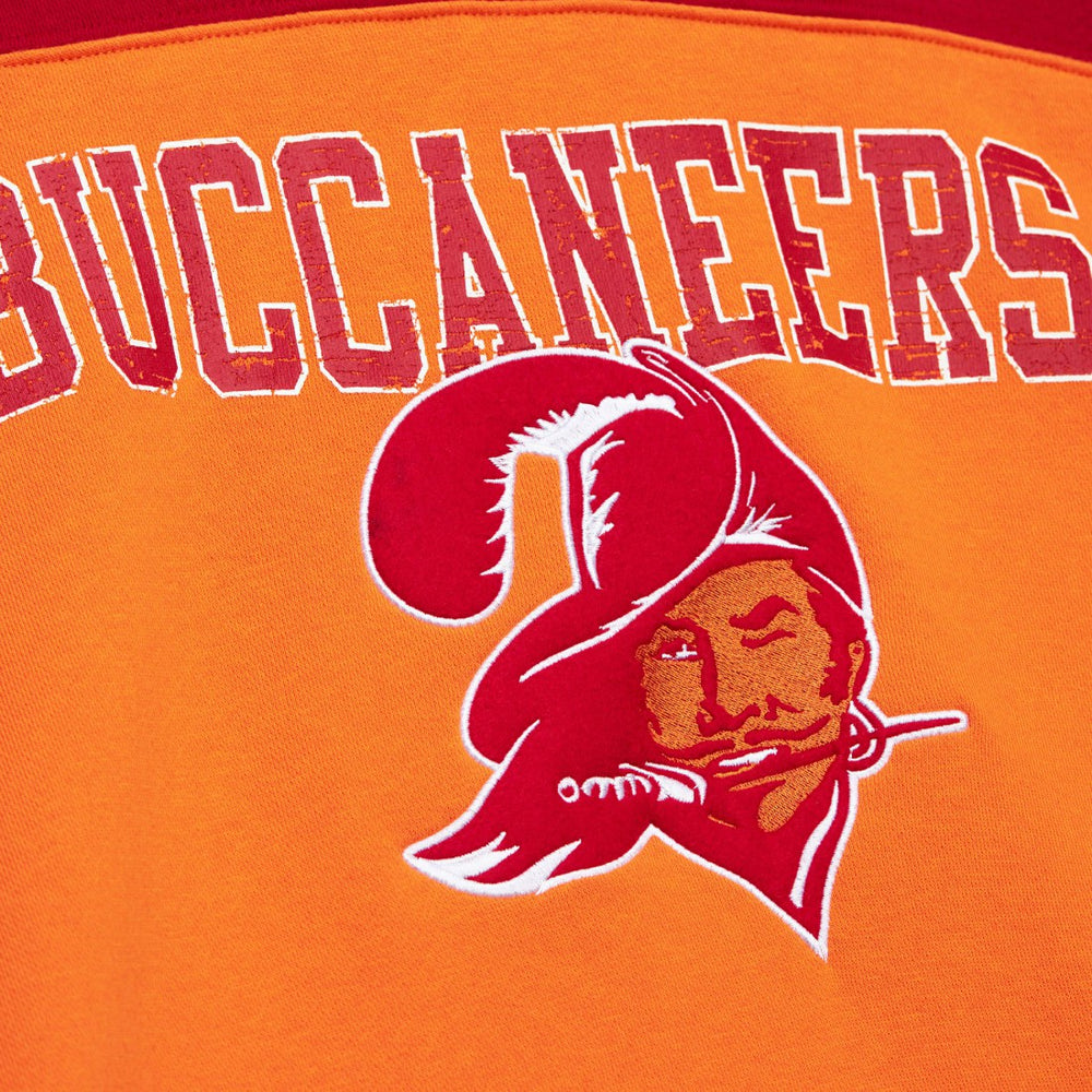 Mitchell & Ness Tampa Bay Buccaneers Off Field Vintage Logo Short Sleeve Pullover Hoodie Orange