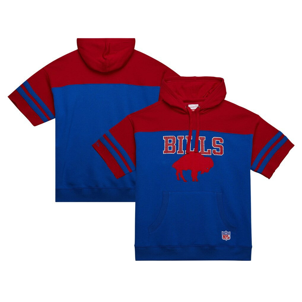 Mitchell & Ness Buffalo Bills Off Field Vintage Logo Short Sleeve Pullover Hoodie Royal
