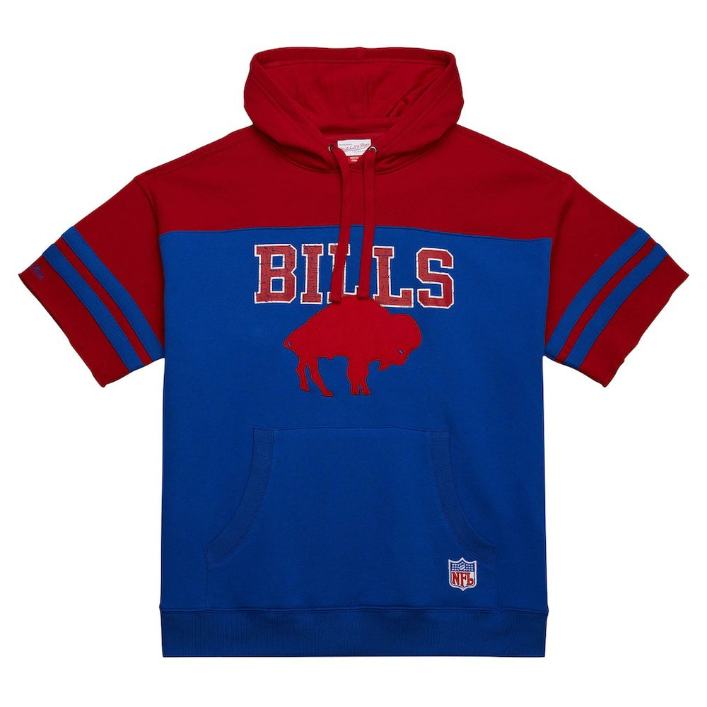 Mitchell & Ness Buffalo Bills Off Field Vintage Logo Short Sleeve Pullover Hoodie Royal
