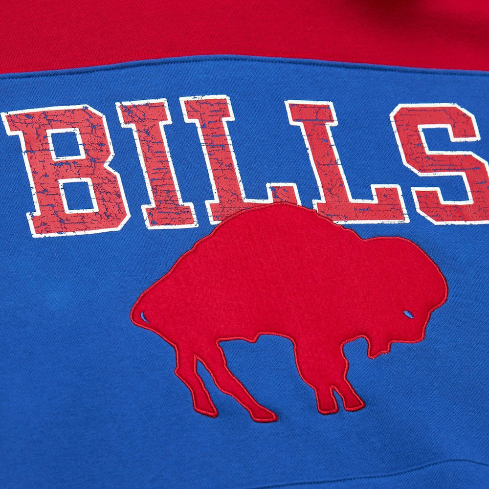 Mitchell & Ness Buffalo Bills Off Field Vintage Logo Short Sleeve Pullover Hoodie Royal