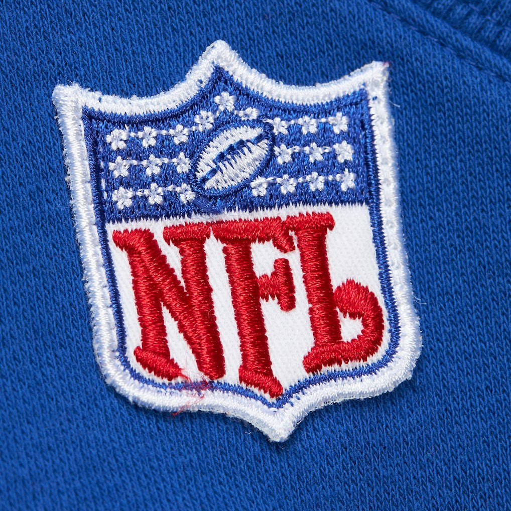 Mitchell & Ness Buffalo Bills Off Field Vintage Logo Short Sleeve Pullover Hoodie Royal