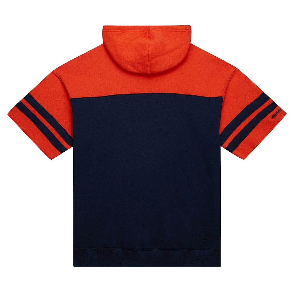 Mitchell & Ness Chicago Bears Off Field Vintage Logo Short Sleeve Pullover Hoodie Navy