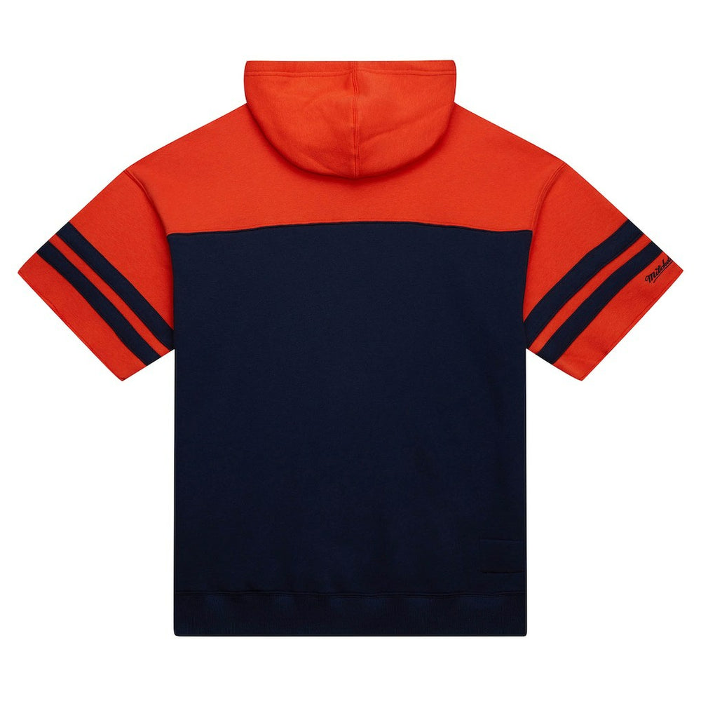 Mitchell & Ness Chicago Bears Off Field Vintage Logo Short Sleeve Pullover Hoodie Navy