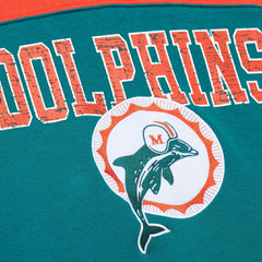 Mitchell & Ness Miami Dolphins Off Field Vintage Logo Short Sleeve Pullover Hoodie Aqua