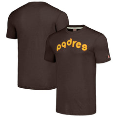 San Diego Padres Homage Cooperstown Collection Hand-Drawn Logo Tri-Blend T-Shirt - Brown - MLB Discount