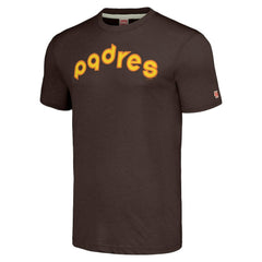 San Diego Padres Homage Cooperstown Collection Hand-Drawn Logo Tri-Blend T-Shirt - Brown - MLB Discount