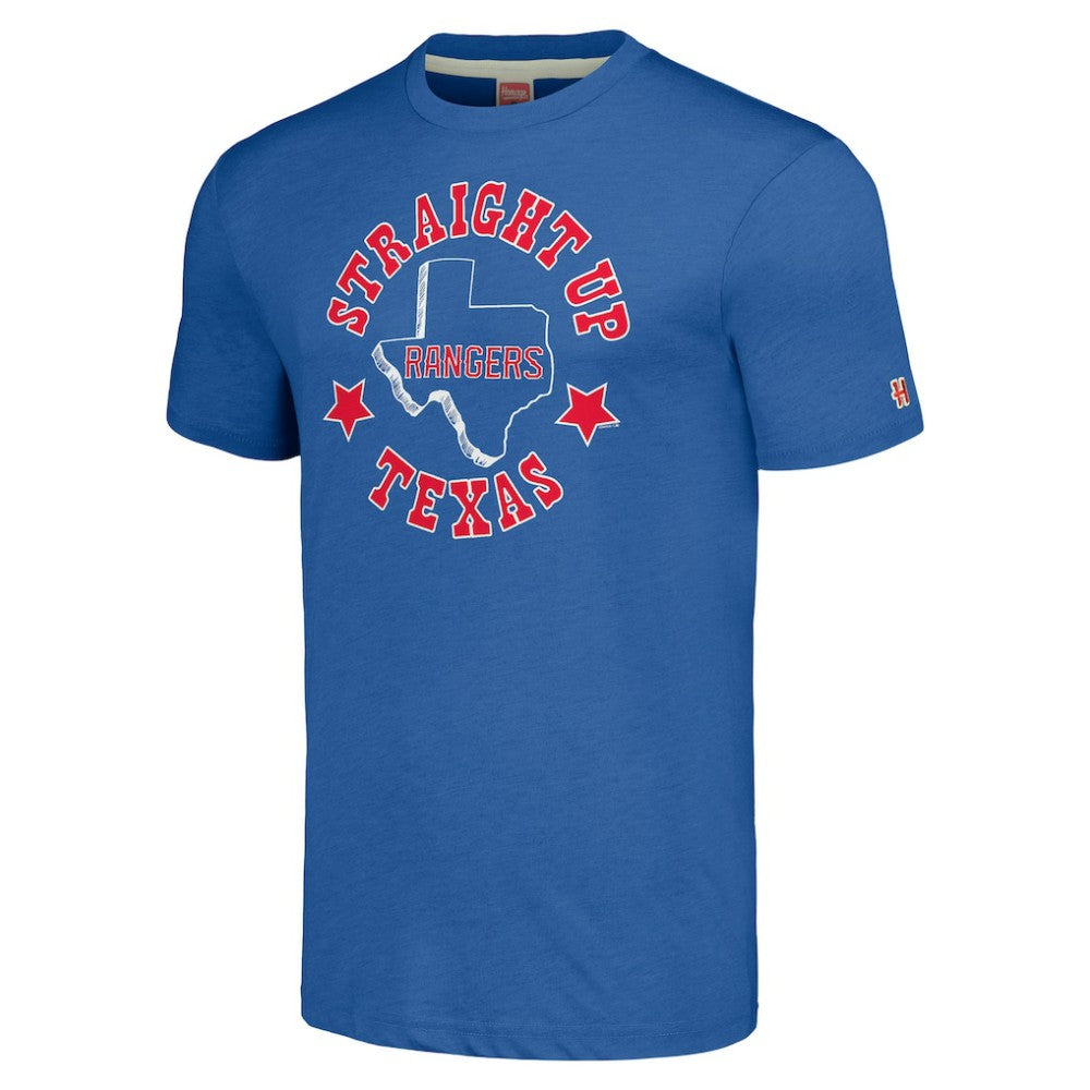 Texas Rangers Homage Hyper Local Tri-Blend T-Shirt - Royal - MLB Discount