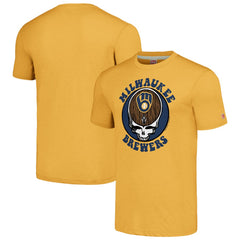 Milwaukee Brewers Homage Grateful Dead Tri-Blend T-Shirt - Gold - MLB on Sale