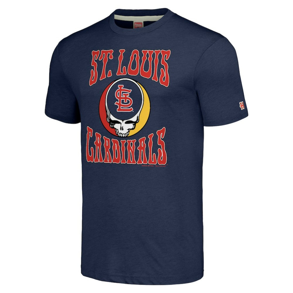 St. Louis Cardinals Homage Grateful Dead Tri-Blend T-Shirt - Navy - MLB Discount