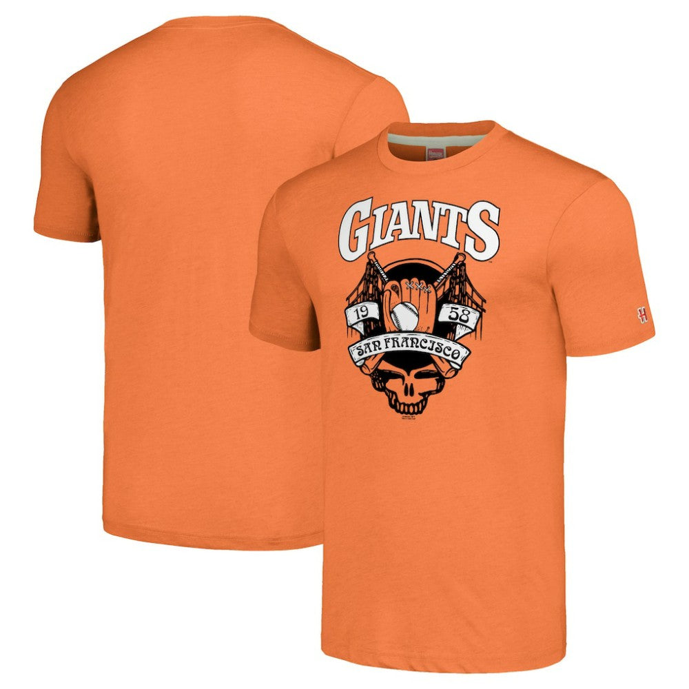 San Francisco Giants Homage Grateful Dead Tri-Blend T-Shirt - Orange - MLB Sale