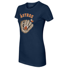 Houston Astros Tiny Turnip Women's Butterfly Glove T-Shirt - Navy - MLB Lifestyle
