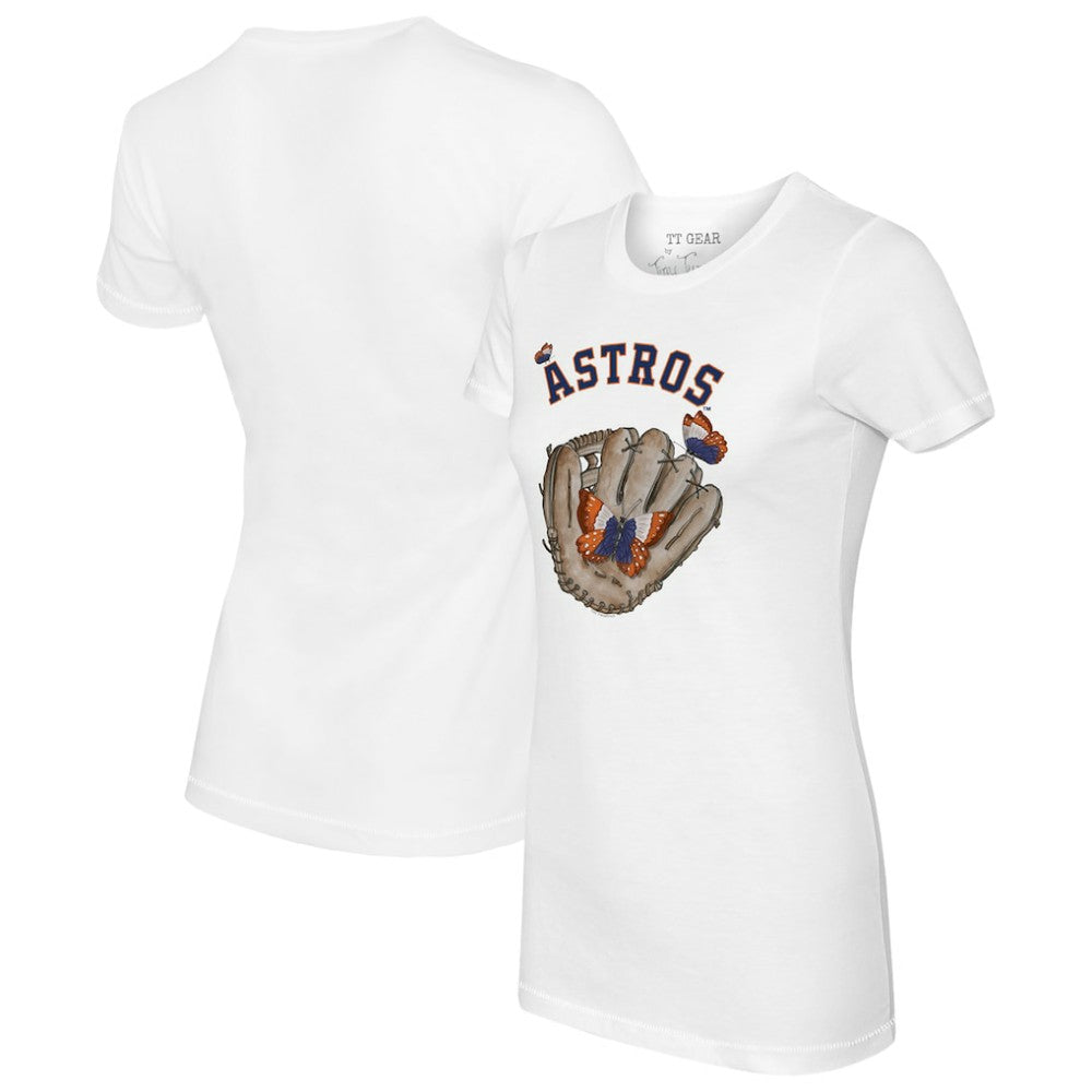 Houston Astros Tiny Turnip Women's Butterfly Glove T-Shirt - White - MLB on Sale