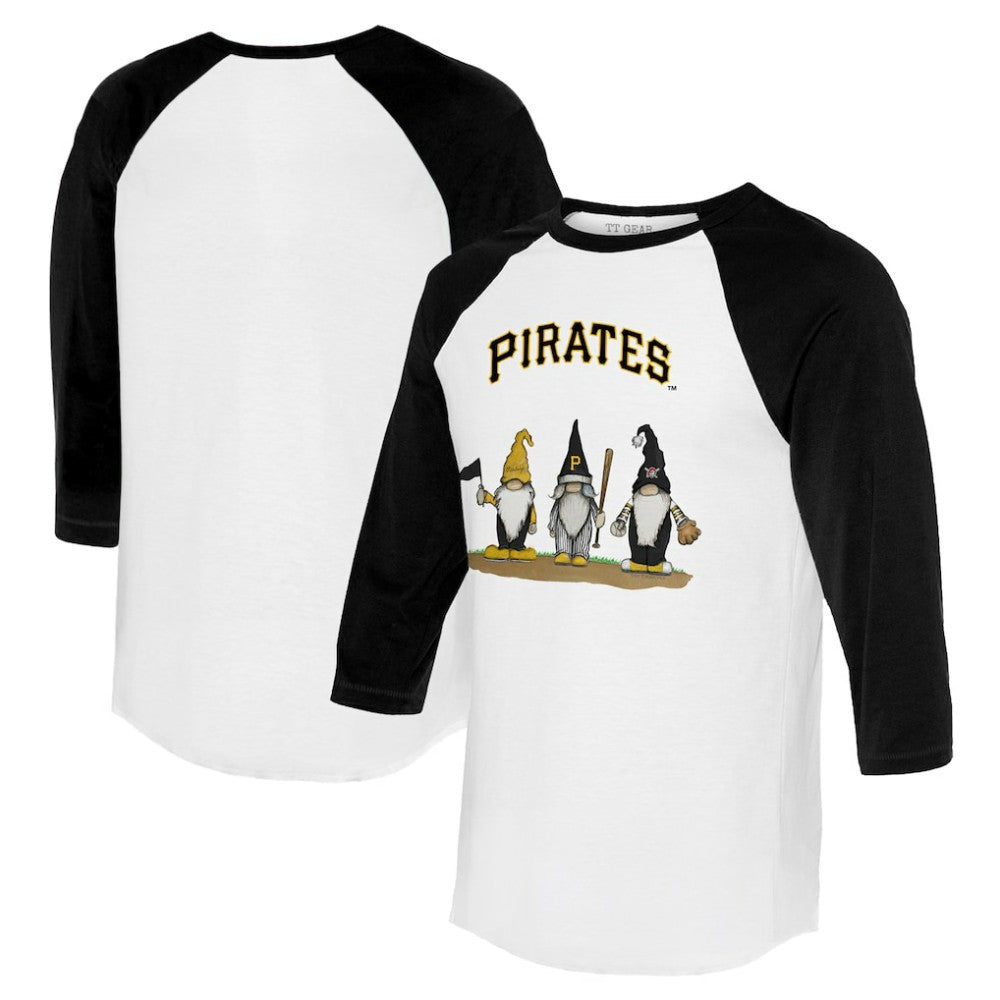 Pittsburgh Pirates Tiny Turnip Unisex Gnomes 3/4-Sleeve Raglan T-Shirt - White/Black - MLB Online