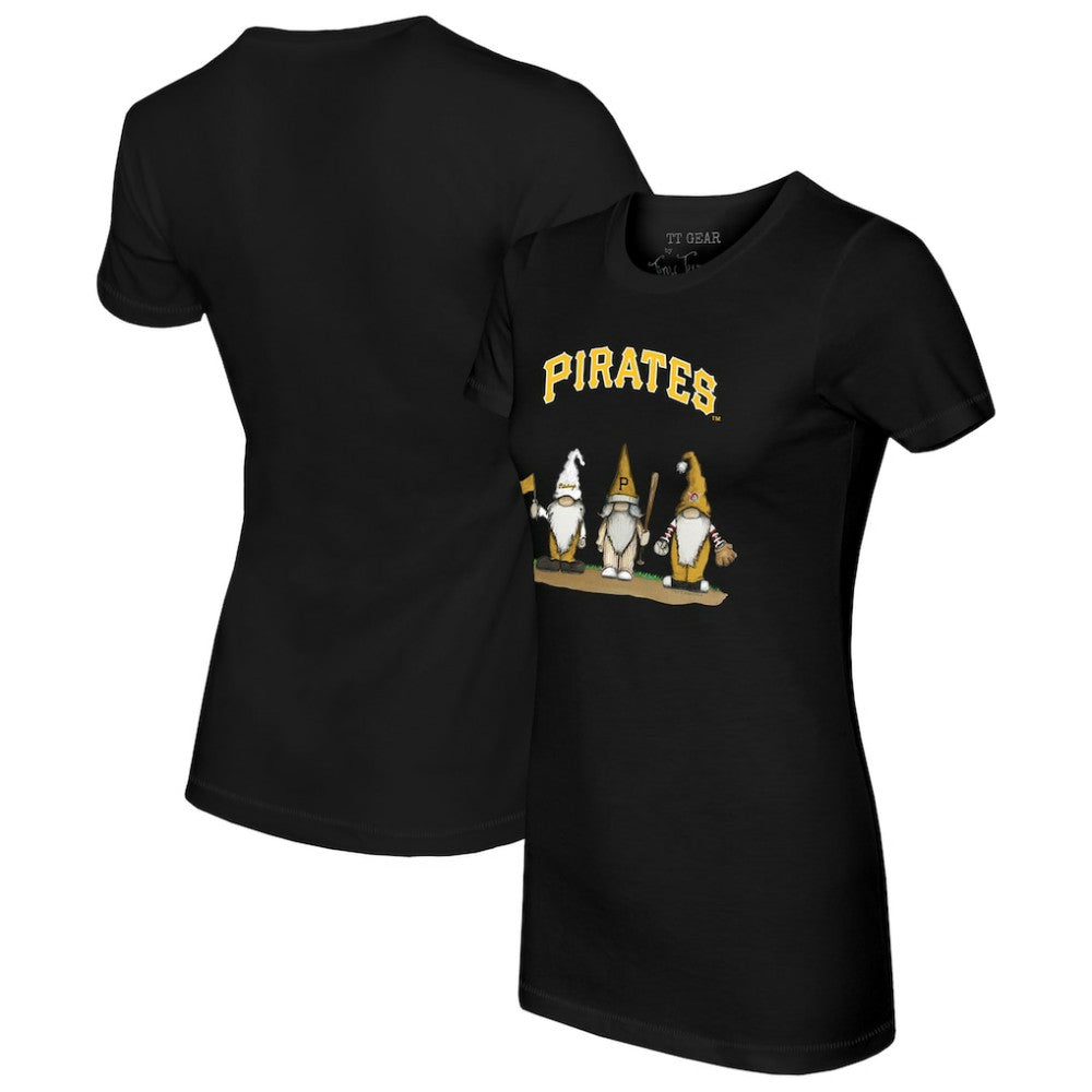 Pittsburgh Pirates Tiny Turnip Women's Gnomes T-Shirt - Black - MLB Lifestyle