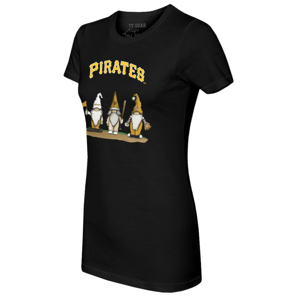 Pittsburgh Pirates Tiny Turnip Women's Gnomes T-Shirt - Black - MLB Lifestyle