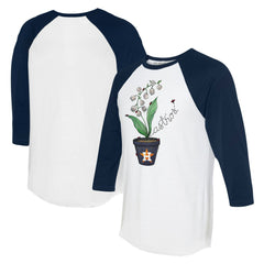 Houston Astros Tiny Turnip Unisex Lilies and Ladybugs 3/4-Sleeve Raglan T-Shirt - White/Navy - MLB Online