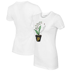 Pittsburgh Pirates Tiny Turnip Women's Lilies and Ladybugs T-Shirt - White - MLB Discount