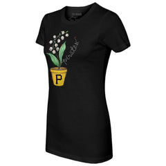 Pittsburgh Pirates Tiny Turnip Women's Lilies and Ladybugs T-Shirt - Black - MLB on Sale