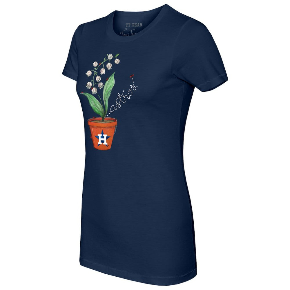 Houston Astros Tiny Turnip Women's Lilies and Ladybugs T-Shirt - Navy - MLB Sale