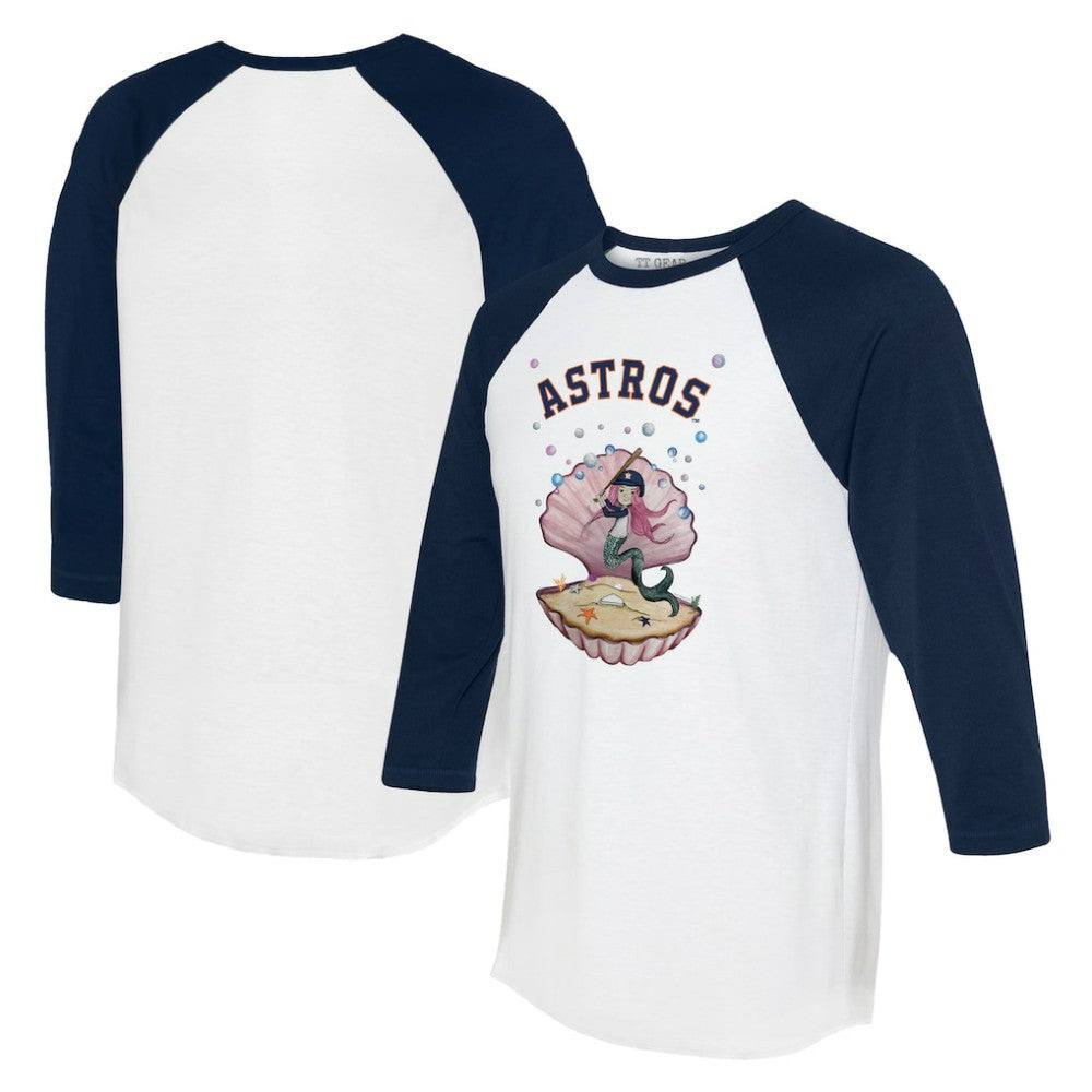 Houston Astros Tiny Turnip Unisex Mermaid 3/4-Sleeve Raglan T-Shirt - White/Navy - MLB Online