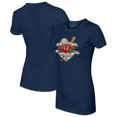 Houston Astros Tiny Turnip Women's American Traditional Rose T-Shirt - Navy - MLB Online
